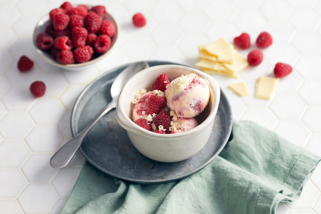 White Chocolate and Raspberry ice cream